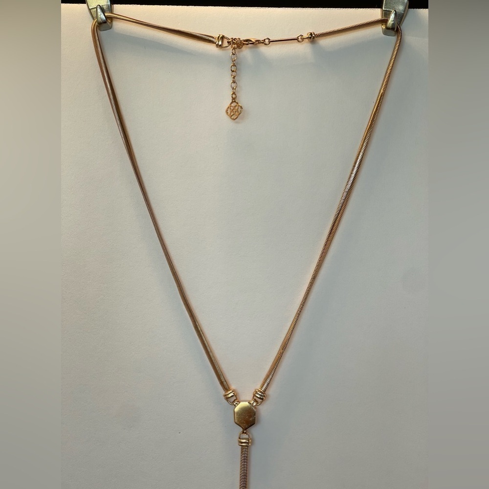 Kendra Scott long necklace gold tone - Picture 2 of 12